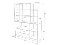 Éva tálaló méretrajz